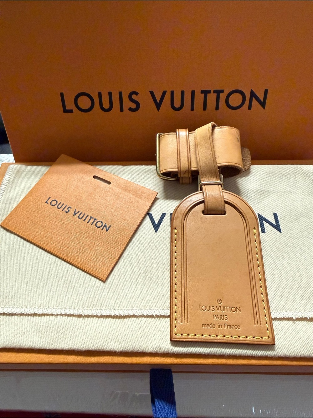 Louis Vuitton Vachetta Leather Luggage Tag and Poignet Authentic NO BOX